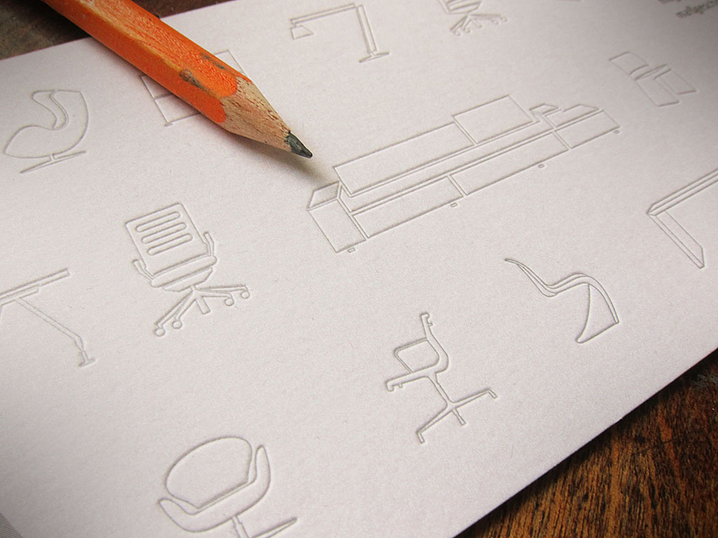 Letterpress-Kärtchen mit feinen Linien